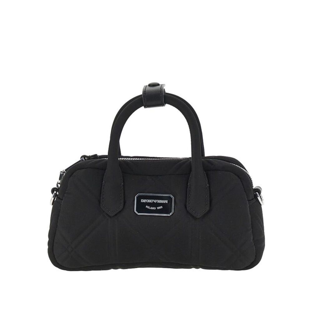 Emporio Armani Women Embossed Nylon Mini Bowling Bag